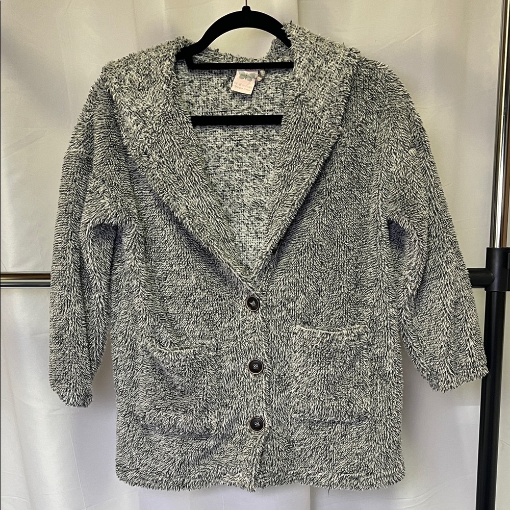 For all seasons by paper crane girls Cozy Charcoal Teddy Jacket small